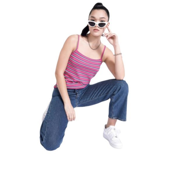 BP‎ x WILDFANG Square Neck Tank In Pink Stripe (XL) - Picture 12 of 13